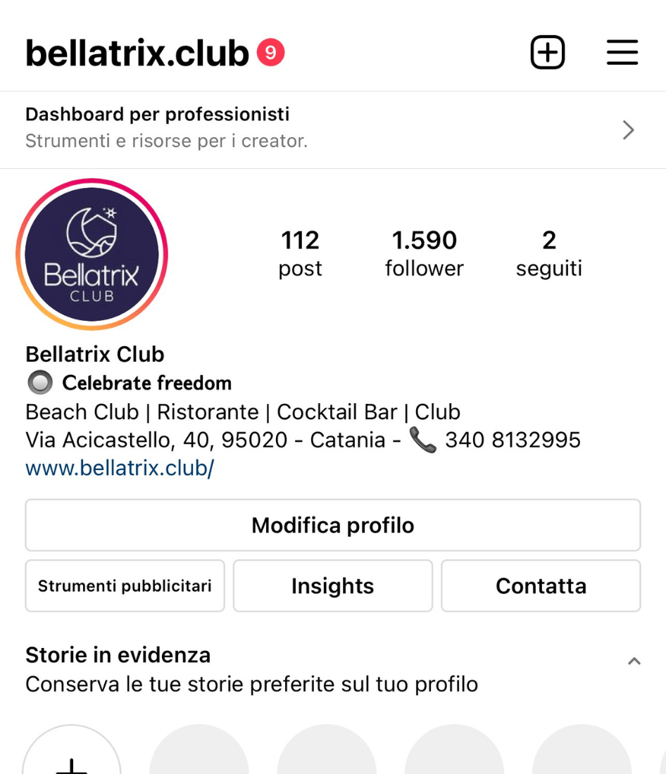 Bellatrix.club Profilo Instagram