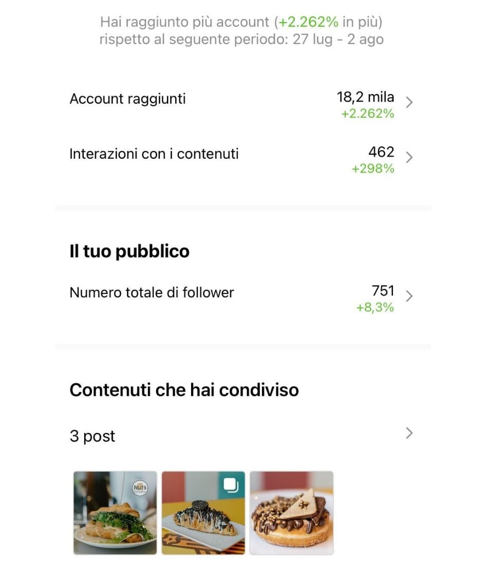 Insight Instagram Nuts Catania