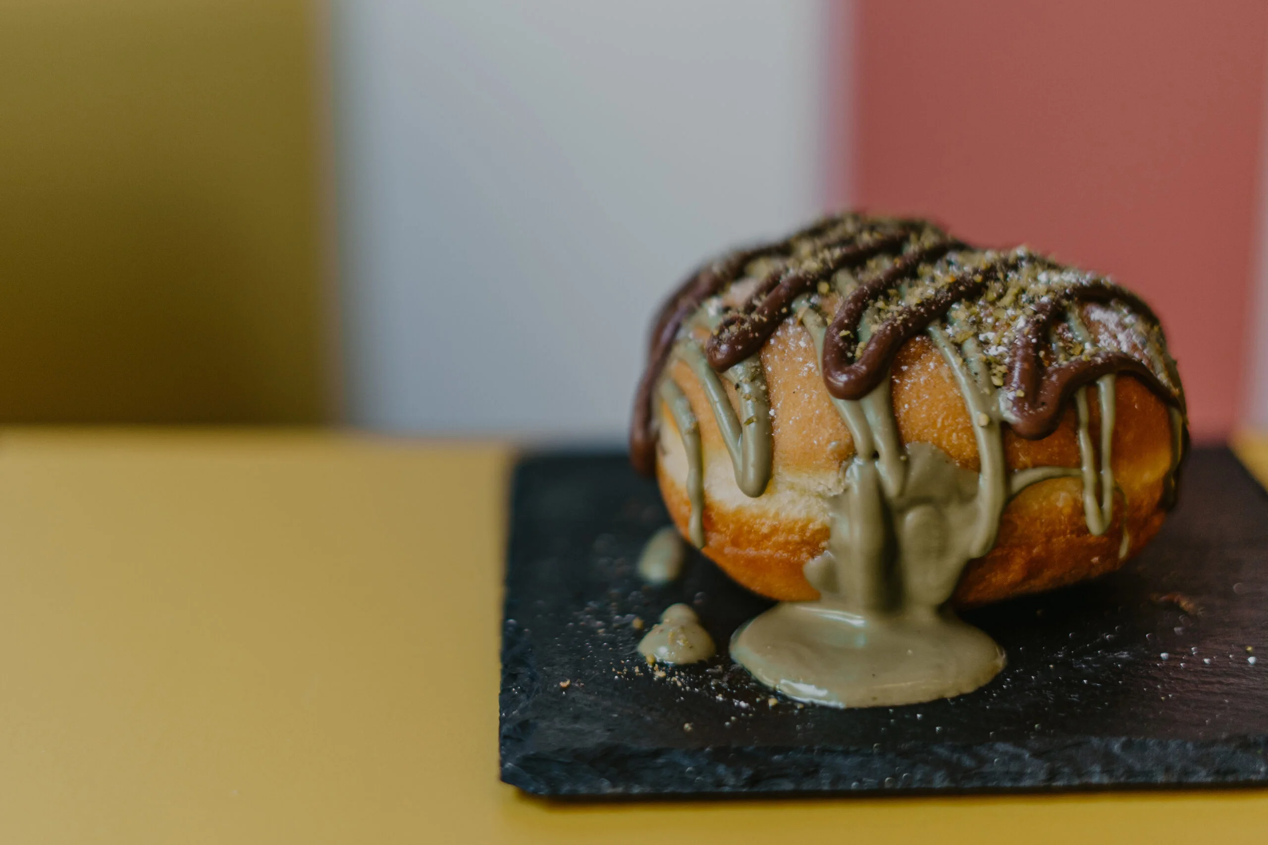 Krapfen con Nutella e crema di Pistacchio